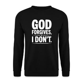 Gott vergibt, ich nicht. - Unisex Pullover - Schwarz - Vorne - Alina (178cm) & Michal (187cm)