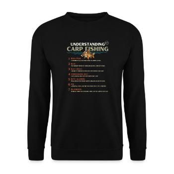 Geheime Sprache des Karpfenfischens verstehen Band 2 - Unisex Pullover - Schwarz - Vorne - Alina (178cm) & Michal (187cm)