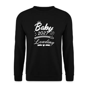 Baby 2027 Loading Logo Tee - Unisex Pullover - Schwarz - Vorne - Alina (178cm) & Michal (187cm)