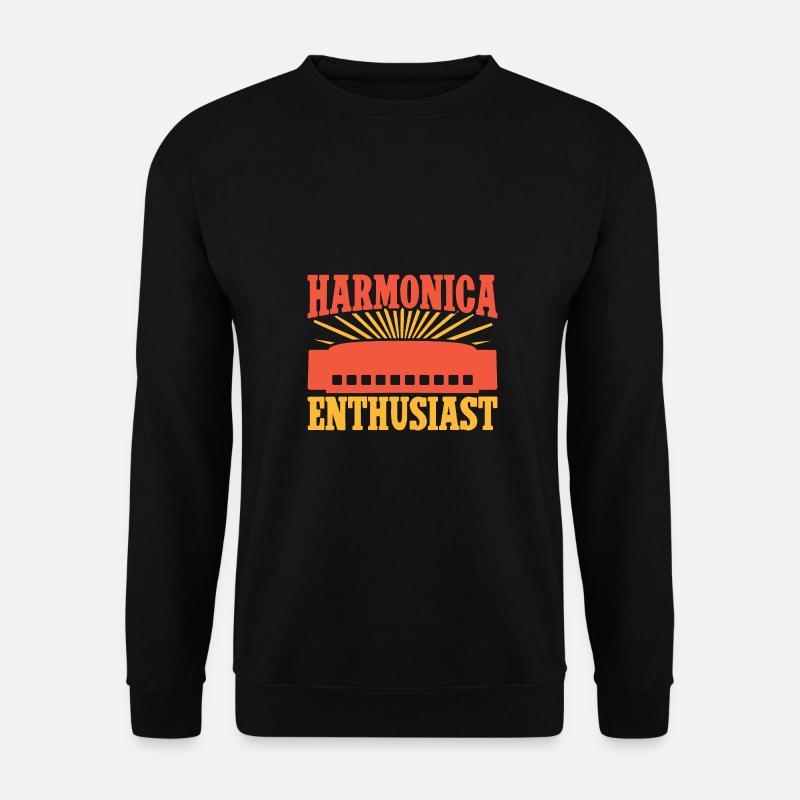 Funny Harmonica Player Enthusiast Harmonica - Unisex Sweatshirt - black