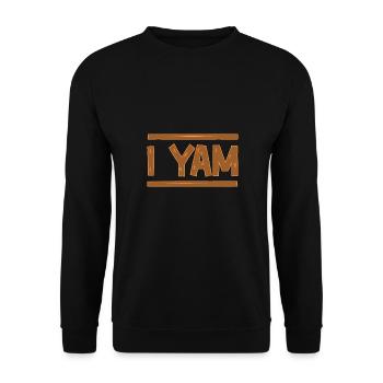 I Yam Funny Sweet Potato Saying Design for - Unisex Sweatshirt - black - Front - Alina (178cm) & Michal (187cm)