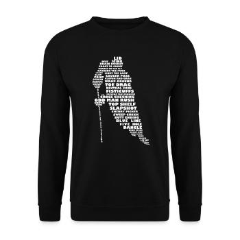 Sprache des Eishockey (weiß) - Unisex Pullover - Schwarz - Vorne - Alina (178cm) & Michal (187cm)