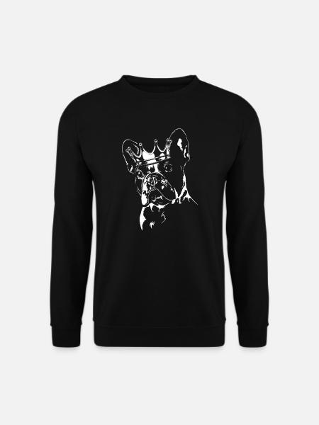 FRANZÖSISCHE BULLDOGGE Krone Hund Hunde Wilsigns - Unisex Pullover - Schwarz