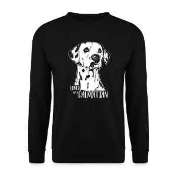 Aimé par un Dalmatien Dalmatien Chiens Wilsigns - Sweat-shirt Unisexe - noir - Devant - Alina (178cm) & Michal (187cm)