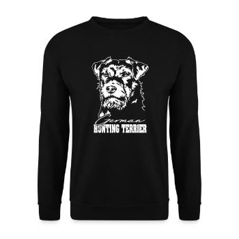 Chiens de chasse Terrier allemand Portrait Wilsigns - Sweat-shirt Unisexe - noir - Devant - Alina (178cm) & Michal (187cm)