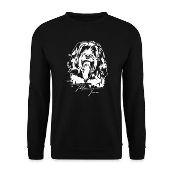 Tibetan Terrier Portrait Dog Portrait Wilsigns - Unisex Sweatshirt - black - Front - Alina (178cm) & Michal (187cm)