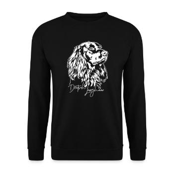 Deutsch Langhaar Portrait Jagdhunde Hund Wilsigns - Unisex Pullover - Schwarz - Vorne - Alina (178cm) & Michal (187cm)