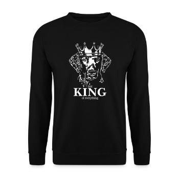 Curly Coated Retriever King everything Wilsigns - Unisex Sweatshirt - black - Front - Alina (178cm) & Michal (187cm)