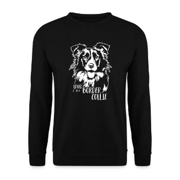 Aimé par un chien Border Collie Chien Wilsigns - Sweat-shirt Unisexe - noir - Devant - Alina (178cm) & Michal (187cm)
