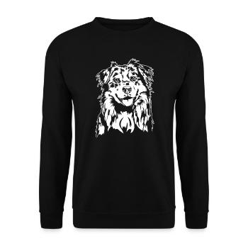 Australian Shepherd Aussie Portrait Dogs Wilsigns - Unisex Sweatshirt - black - Front - Alina (178cm) & Michal (187cm)