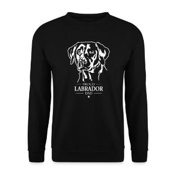 Labrador Dad Hunde Hund Labbi Wilsigns - Unisex Pullover - Schwarz - Vorne - Alina (178cm) & Michal (187cm)