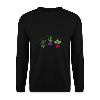 Thyme To Turnip The Beet Funny Vegetable Motif - Unisex Sweatshirt - black - Front - Alina (178cm) & Michal (187cm)