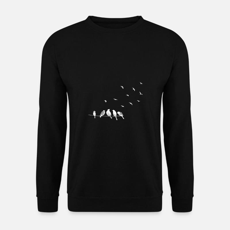 Vogelwanderung in weiß - Unisex Pullover - Schwarz