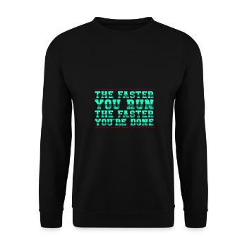 Courir plus vite Vous courez plus vite, c’est fini Marathon - Sweat-shirt Unisexe - noir - Devant - Alina (178cm) & Michal (187cm)