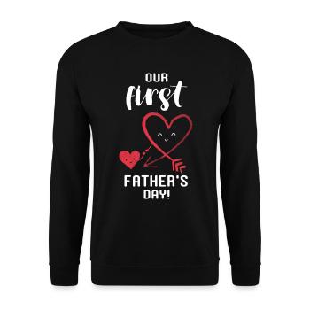 Notre première fête des Pères - Sweat-shirt Unisexe - noir - Devant - Alina (178cm) & Michal (187cm)