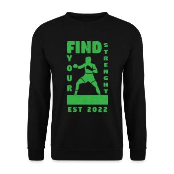Boxing Boxer Martial Arts Boxing Ring Boxing Gloves - Unisex Sweatshirt - black - Front - Alina (178cm) & Michal (187cm)