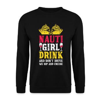 Kreuzfahrt - Unisex Pullover - Schwarz - Vorne - Alina (178cm) & Michal (187cm)