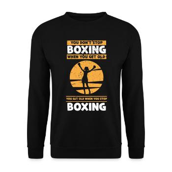 Boxe Boxer Gants de boxe Boxing Club de boxe Club de boxe - Sweat-shirt Unisexe - noir - Devant - Alina (178cm) & Michal (187cm)