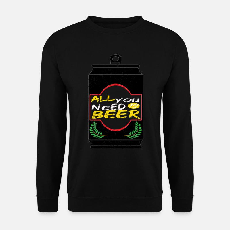 Bier Biertrinker Bierdose Bierflasche - Unisex Pullover - Schwarz