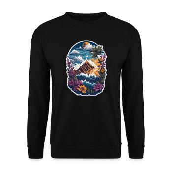 Jäger Bergsteiger Wanderer Abenteuer - Unisex Pullover - Schwarz - Vorne - Alina (178cm) & Michal (187cm)