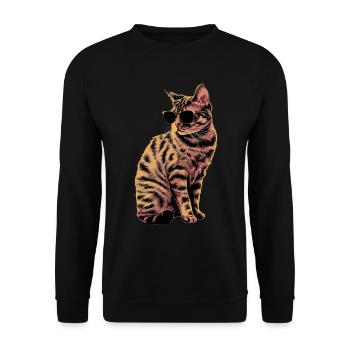Sonnenbrille für Scottish Fold-Katzen Geschenk - Unisex Pullover - Schwarz - Vorne - Alina (178cm) & Michal (187cm)
