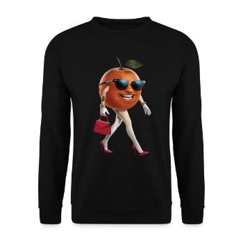 Frauen Orange - Unisex Pullover - Schwarz - Vorne - Alina (178cm) & Michal (187cm)