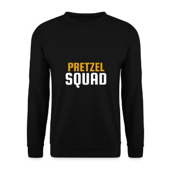 Pretzel Squad, Einfaches Textdesign, Petzel Lover - Unisex Pullover - Schwarz - Vorne - Alina (178cm) & Michal (187cm)