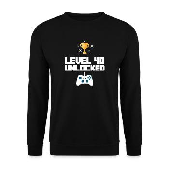 Birthday Gamer Computer Videogame Gift 40 - Unisex Sweatshirt - black - Front - Alina (178cm) & Michal (187cm)