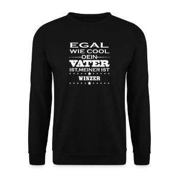 Egal cool vater WINZER - Unisex Pullover - Schwarz - Vorne - Alina (178cm) & Michal (187cm)