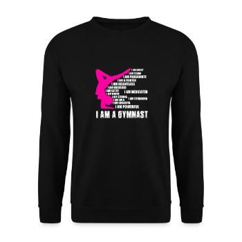 Gymnastik Turnen Turnerin Frau Geschenk - Unisex Pullover - Schwarz - Vorne - Alina (178cm) & Michal (187cm)
