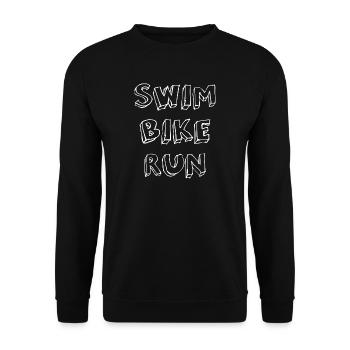 Triathlon : Natation - Vélo - Course à pied - Sweat-shirt Unisexe - noir - Devant - Alina (178cm) & Michal (187cm)