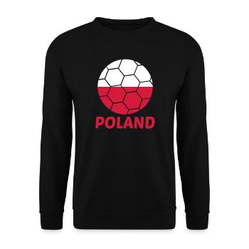 Pologne Pologne Texte Polonais Flag Football Cool Fan - Sweat-shirt Unisexe - noir - Devant - Alina (178cm) & Michal (187cm)