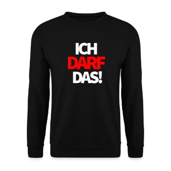 Ich darf das! - Unisex Pullover - Schwarz - Vorne - Alina (178cm) & Michal (187cm)