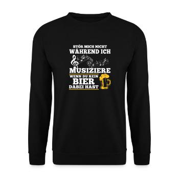 Blasmusik Shirt · Musiker · Störe mich nicht - Unisex Pullover - Schwarz - Vorne - Alina (178cm) & Michal (187cm)