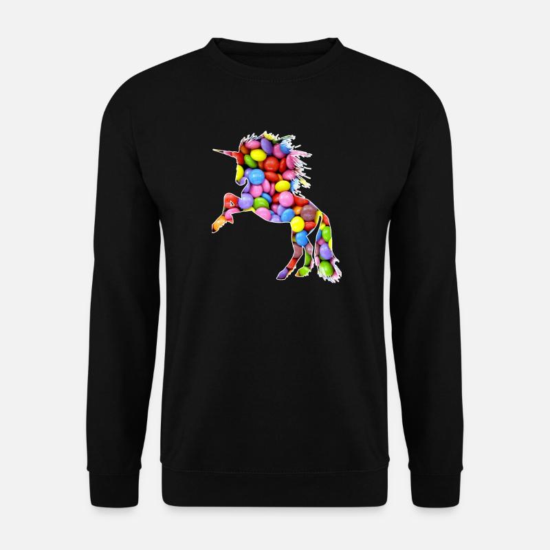 Einhorn Bunt Farbe Smarties - Unisex Pullover - Schwarz