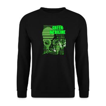 Green Medicine Alien Cadeau De La drogue - Sweat-shirt Unisexe - noir - Devant - Alina (178cm) & Michal (187cm)