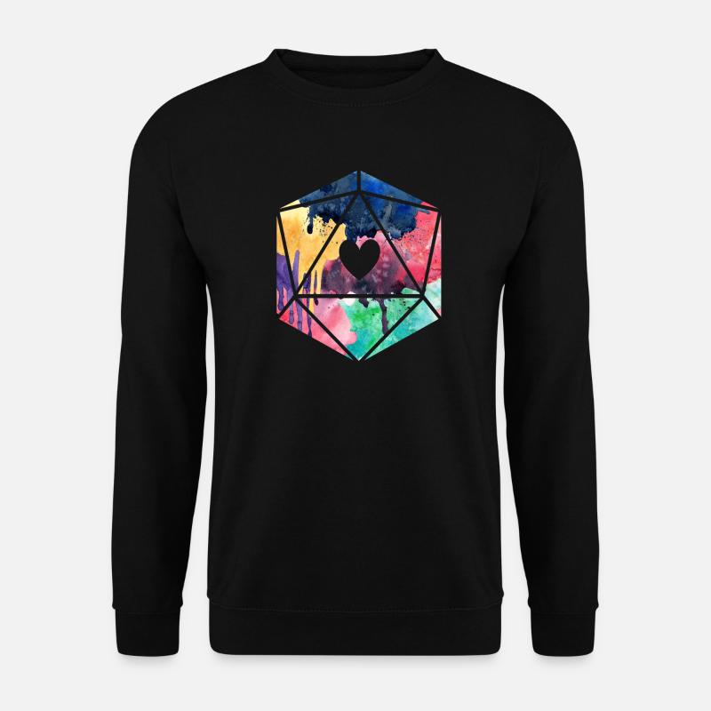 D20 Aquarell - Unisex Pullover - Schwarz