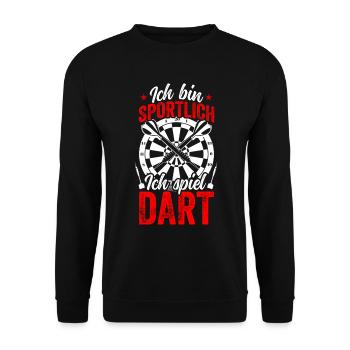 Dart Lustig Herren Männer Darter Darts Dartspieler - Unisex Pullover - Schwarz - Vorne - Alina (178cm) & Michal (187cm)