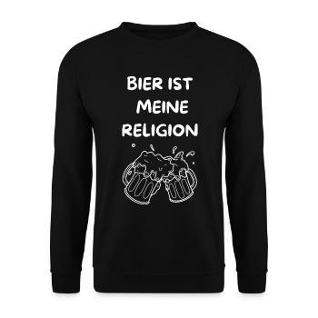 LA BIÈRE EST MA RELIGION - Sweat-shirt Unisexe - noir - Devant - Alina (178cm) & Michal (187cm)