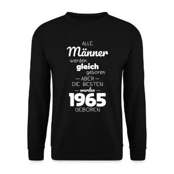 60e anniversaire - Les meilleurs sont nés en 1965 - Sweat-shirt Unisexe - noir - Devant - Alina (178cm) & Michal (187cm)