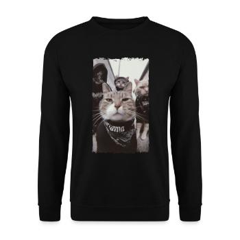 Gangster Cats Streetwear Cool Cat Motif - Sweat-shirt Unisexe - noir - Devant - Alina (178cm) & Michal (187cm)