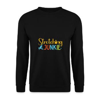 Yoga Stretching Junkie Funny Yoga - Unisex Pullover - Schwarz - Vorne - Alina (178cm) & Michal (187cm)