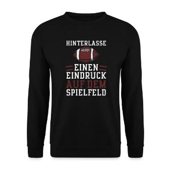 Hinterlasse einen Eindruck auf d... - Unisex Pullover - Schwarz - Vorne - Alina (178cm) & Michal (187cm)
