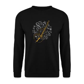 Double bass in note circle - Unisex Sweatshirt - black - Front - Alina (178cm) & Michal (187cm)