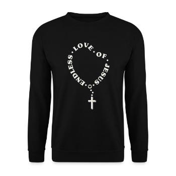 Amour sans fin de Jésus / Bible de foi de l’église croisée - Sweat-shirt Unisexe - noir - Devant - Alina (178cm) & Michal (187cm)