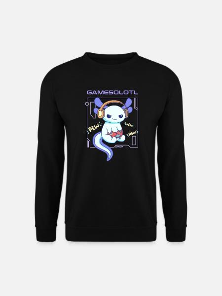 Gamesolotl Word Pun Design für Axolotl-Liebhaber - Unisex Pullover - Schwarz