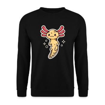 Mosaic Axolotl Design for Axolotl Lovers - Unisex Sweatshirt - black - Front - Alina (178cm) & Michal (187cm)