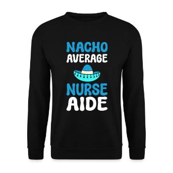 Nacho Average Nurse Aide Pflegekraft - Unisex Pullover - Schwarz - Vorne - Alina (178cm) & Michal (187cm)