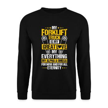 Forklift driver Forklift driver Forklift - Unisex Sweatshirt - black - Front - Alina (178cm) & Michal (187cm)