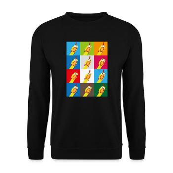 Funny chicken - Unisex Pullover - Schwarz - Vorne - Alina (178cm) & Michal (187cm)